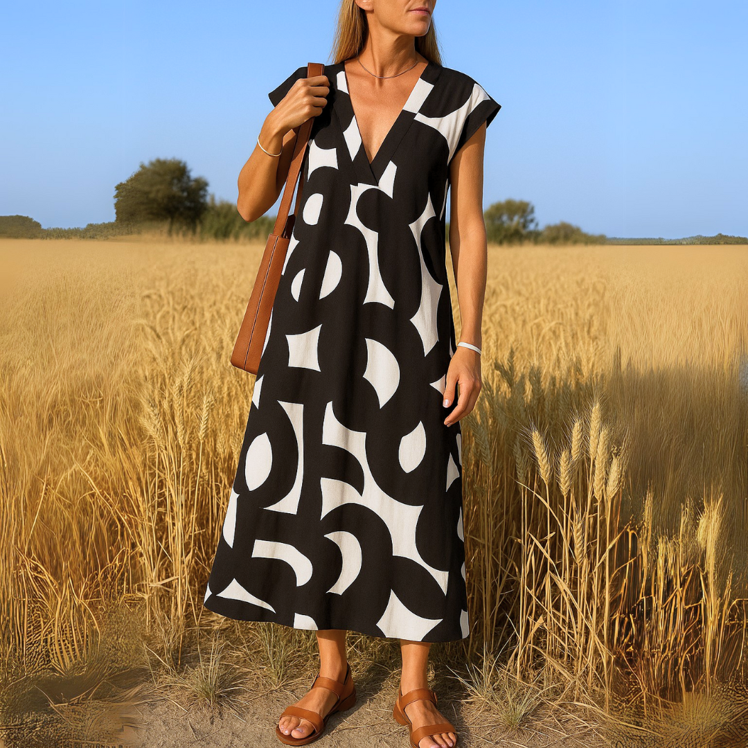 Serena – Relaxed V-Neck Maxi Dress