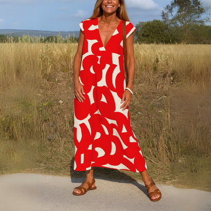 Serena – Relaxed V-Neck Maxi Dress