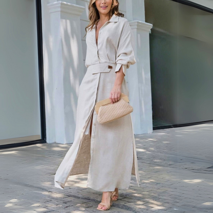 Elise | Elegant Linen Maxi Dress