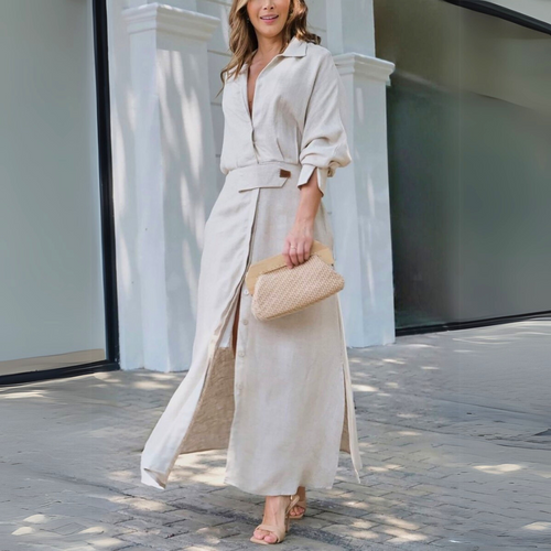 Elise | Elegant Linen Maxi Dress