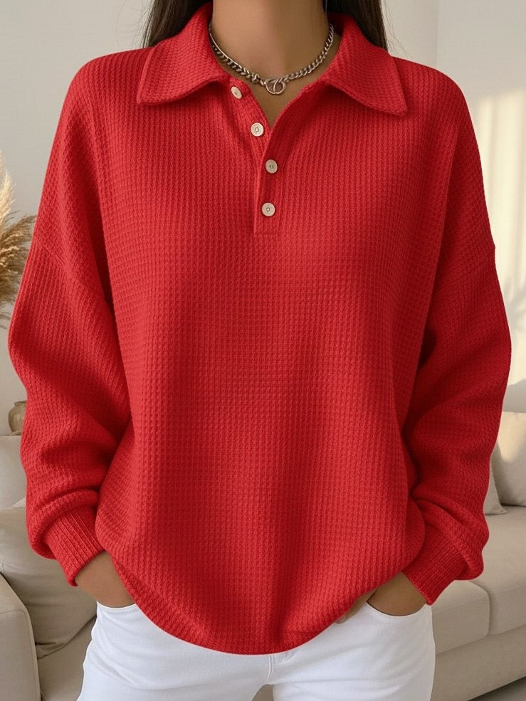 Rhenna - Ribbed Polo Sweater