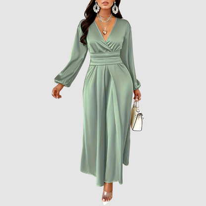 Marina – Luxe Satin Pleated Midi Dress