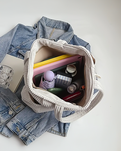 Aria | Ribbed Everyday Tote with Rope Detail