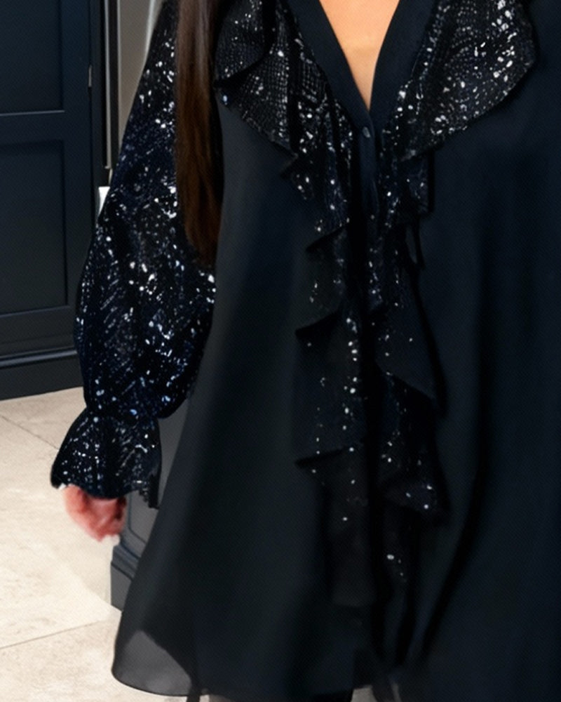 Elise – Flowing Ruffle Sleeve Blouse