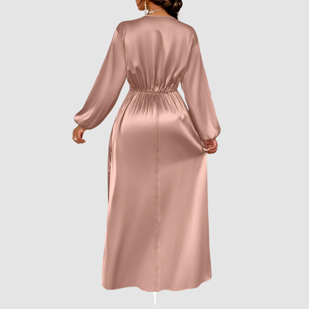 Marina – Luxe Satin Pleated Midi Dress