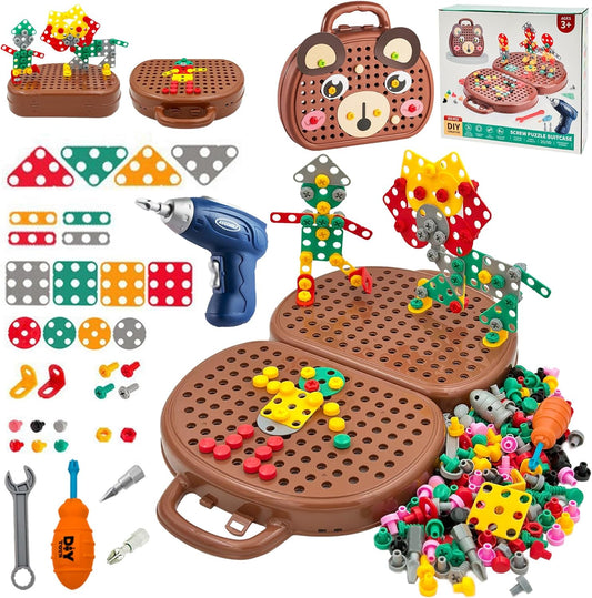PuzzleCraft - STEM Building Toy Set with Drill & Screws